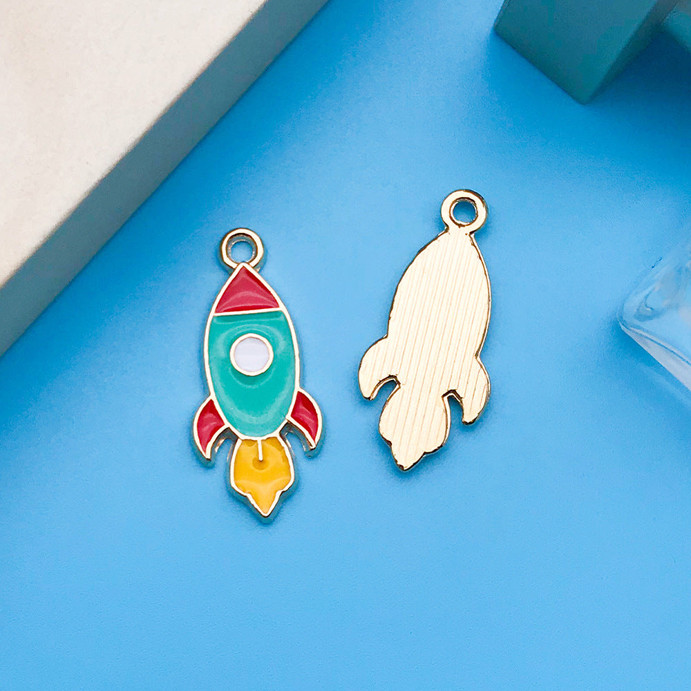 Wholesale Drip Oil Green Cartoon Plant Animal Alloy DIY Necklace Bracelet Pendant